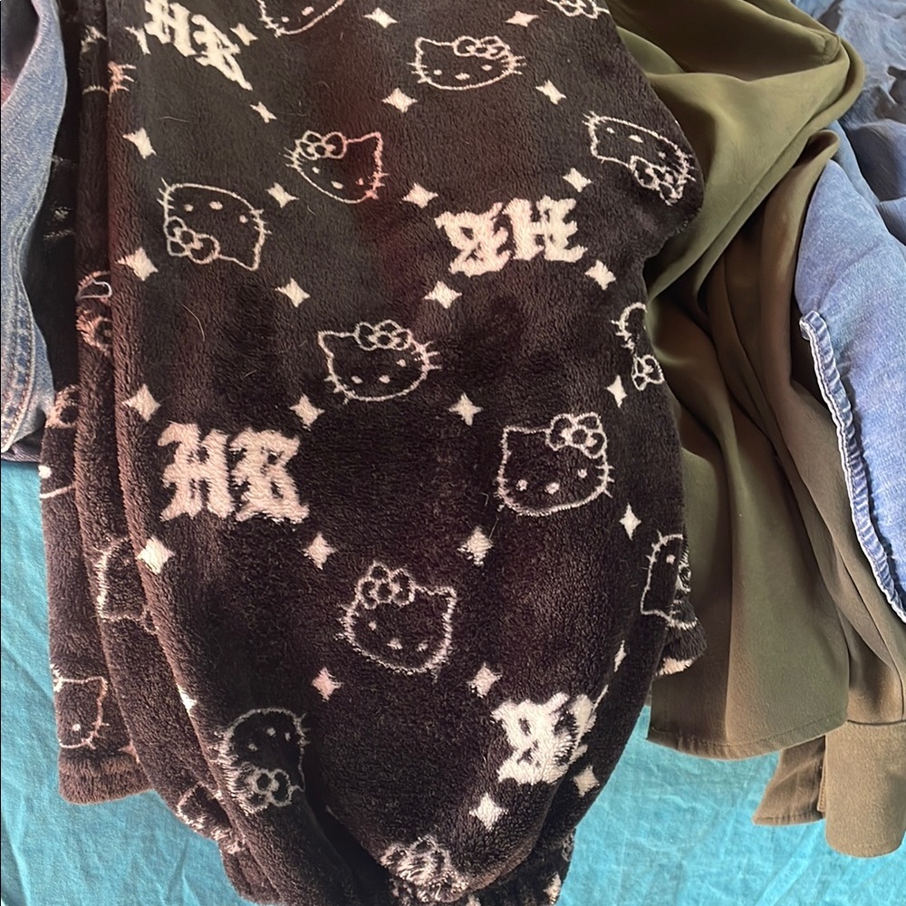 Hello Kitty Black Fleece Pajama Pants